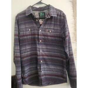 Hippy Tree Jacket Men S Brown Button Up Flannel Shacket Nomad Hike Workwear